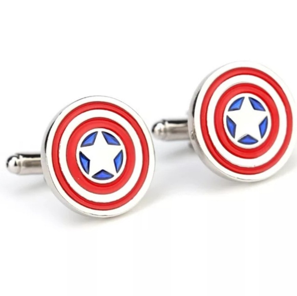 Captain America Shield Cuff Links - Picture 2 of 5